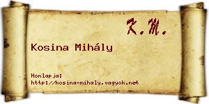 Kosina Mihály névjegykártya